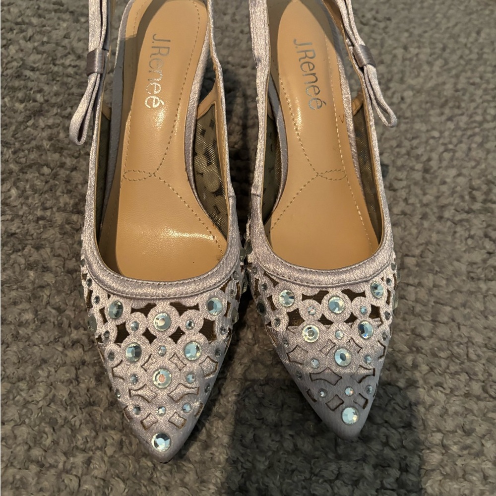 J.Renee Silver Embellished Heels